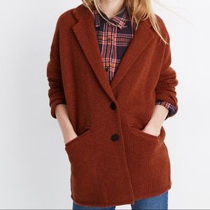 Textured Blazer Sweater Jacket burnt orange xs